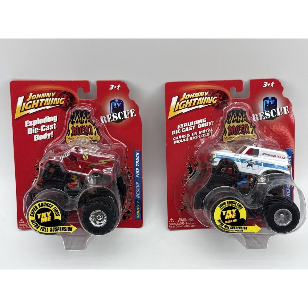 Johnny Lightning Exploding Die MOD Rescue Cast Vehicle Metal Full Toys Set